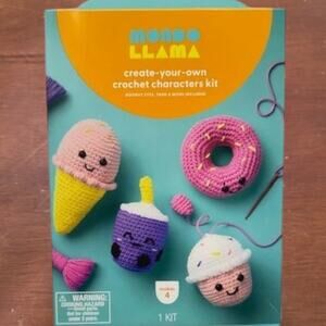 Mondo Llama Crochet Craft Kit 4ct Food Characters Beginner Friendly Complete Set